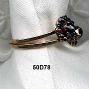 c. 1890 Late Victorian 14+ Karat Rose Gold Garnet Ring