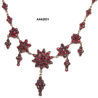 1920 Bohemian Garnet Victorian Revival Necklace