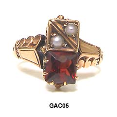 Victorian Garnet and Seed Pearl Ring