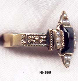 1881 Gold, Almandine Garnet and Pearl Ring