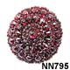 Bohemian Garnet and Silver Domed Brooch