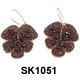 Victorian Bohemian Garnet Pansy Pendant Earrings