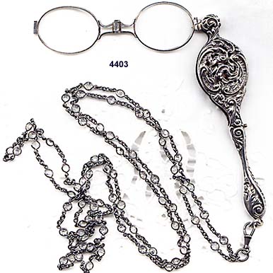 1900 to 1910 Sterling Lorgnette and Chain