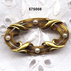 Art Nouveau 14 Karat Gold and Pearl Pin